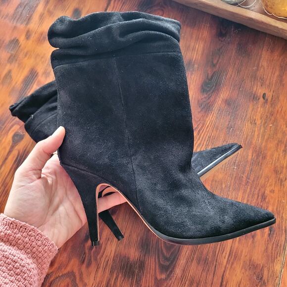 Alexandre Birman Slouch Booties Black Suede Sz 38 - Picture 5 of 5